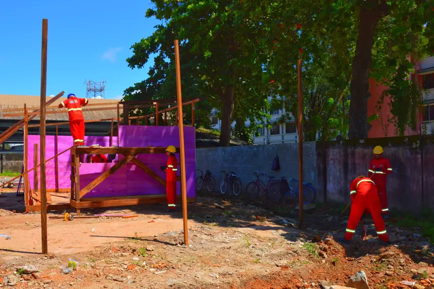 Governo do Estado atua na reconstrução do Centro Didático Ginásio Paulo Conrado Bezerra em Macapá
