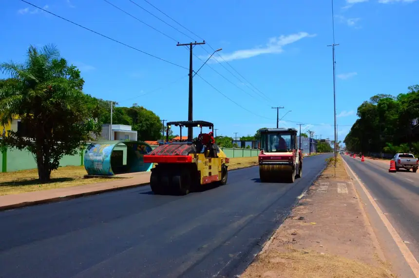 Governo do Estado intensifica trabalho de recapeamento da Rodovia Josmar Pinto para a 54ª Expofeira do Amapá